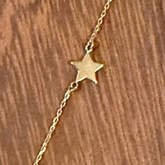Gold Crescent Moon and Star 14k Necklace - Picture 7 of 9